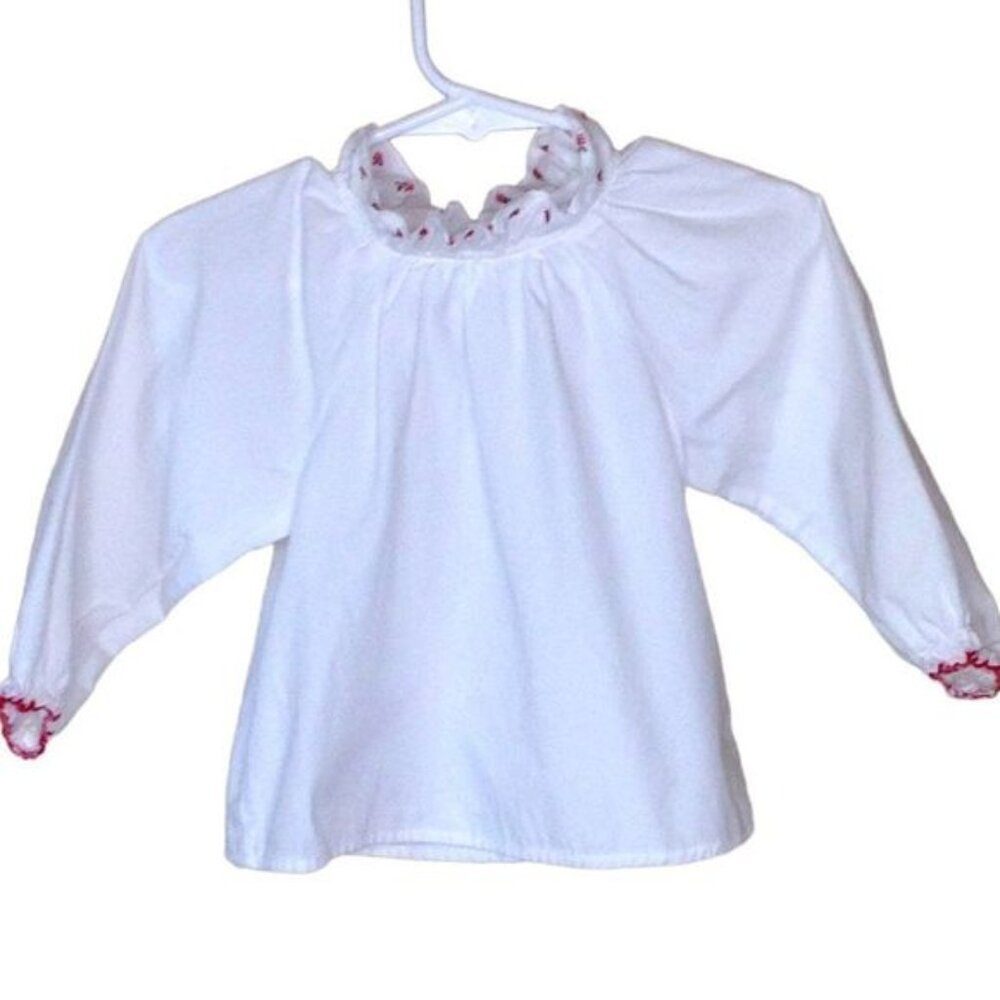 Jacadi Paris Top Smocked Neckline Embroidered Long Sleeve 12M